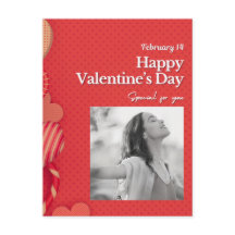Frohen Valentinstag Benutzerdefiniertes Foto Rote