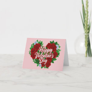Frohen Valentinstag Blumige Rose Herz Karte