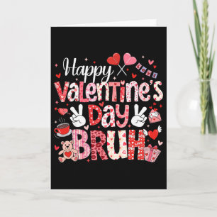 Frohen Valentinstag Bruh Herz Liebe Valentins Jung Karte