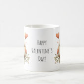 Frohen Valentinstag Charmante Liebesvögel Kaffeetasse (Mittel)