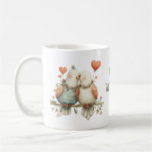 Frohen Valentinstag Charmante Liebesvögel Kaffeetasse (Links)