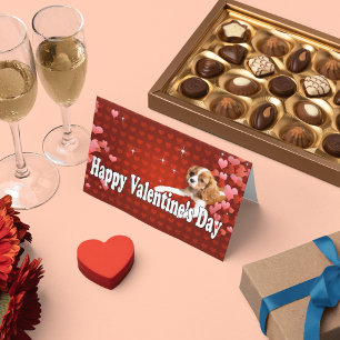 Frohen Valentinstag CKCS Welpe Mit Herzen Feiertagskarte