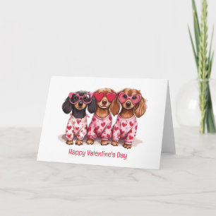 Frohen Valentinstag Dachshund Hunde Feiertagskarte