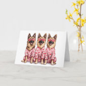 Frohen Valentinstag Deutsche Schäferhunde Karte (Gelbe Blume)