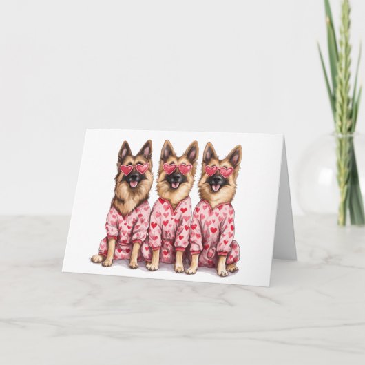 Frohen Valentinstag Deutsche Schäferhunde Karte (Vorderseite)