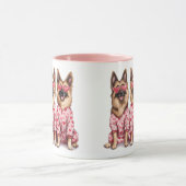 Frohen Valentinstag Deutsche Schäferhunde Tasse (Zentrum)