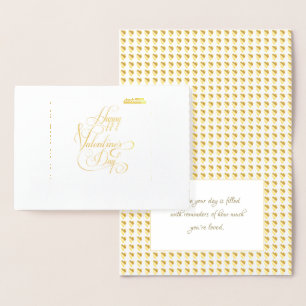 Frohen Valentinstag Eleganter Luxus Gold Folienkarte