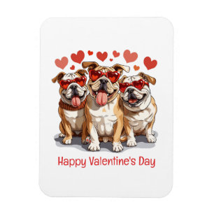 Frohen Valentinstag English Bulldog Magnet