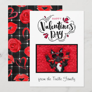 Frohen Valentinstag Familienfoto Valentinskarte Mitteilungskarte