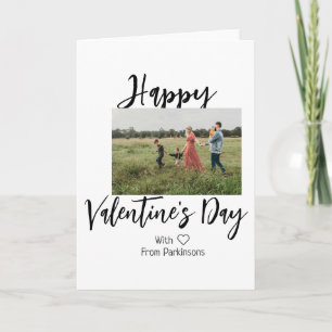 Frohen Valentinstag Familienname Foto einfach Karte
