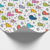 Frohen Valentinstag Farbige Herzen  Geschenkpapier (Ecke)
