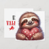 Frohen Valentinstag Faultier Feiertagskarte (Vorne/Hinten)