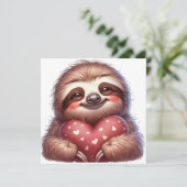 Frohen Valentinstag Faultier Feiertagskarte (Stehend Vorderseite)