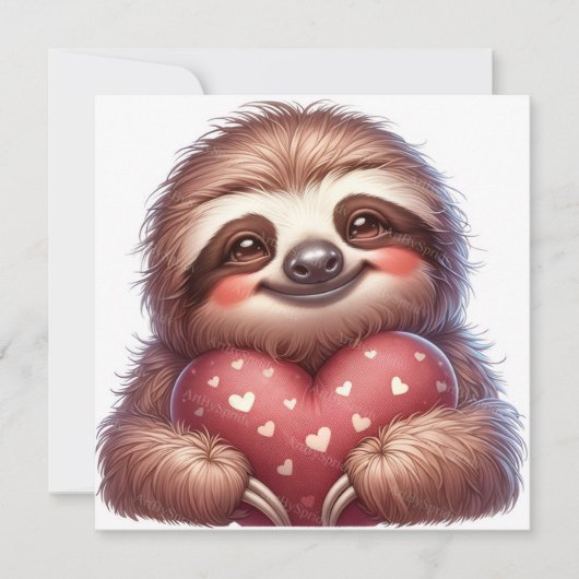 Frohen Valentinstag Faultier Feiertagskarte (Vorderseite)