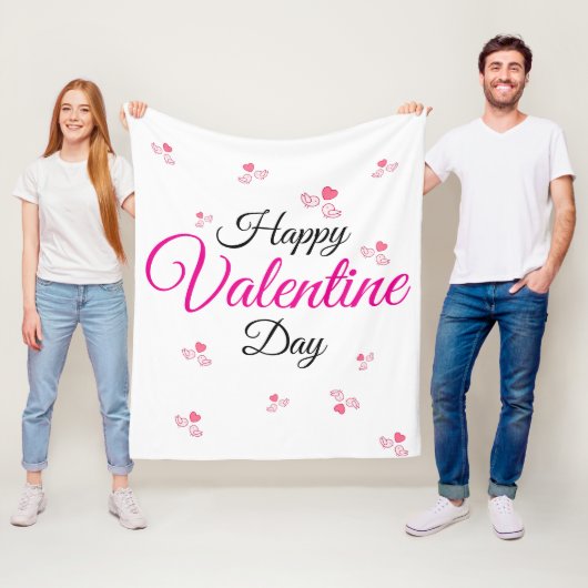 Frohen Valentinstag Fleecedecke (Beispiel)