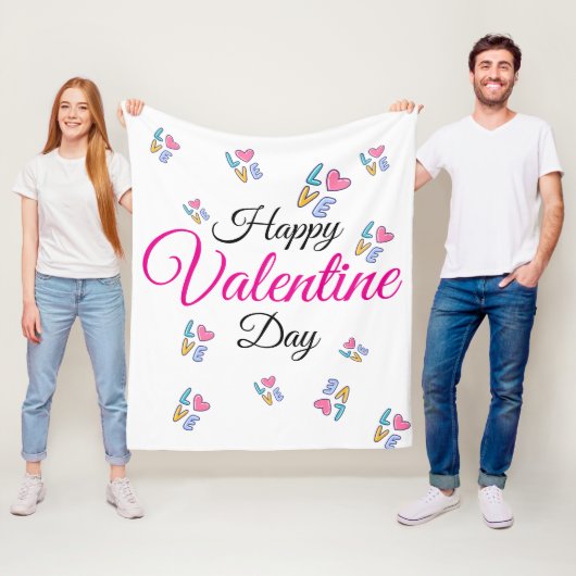 Frohen Valentinstag Fleecedecke (Beispiel)