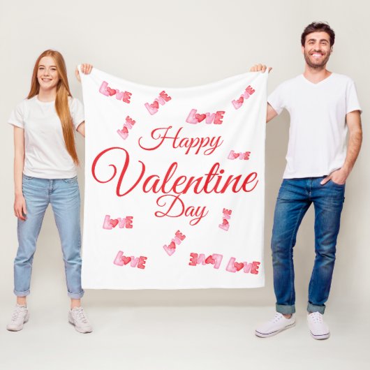 Frohen Valentinstag Fleecedecke (Beispiel)