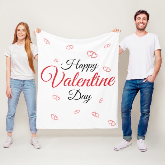 Frohen Valentinstag Fleecedecke (Beispiel)