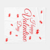 Frohen Valentinstag Fleecedecke (Vorderseite (Horizontal))