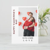 Frohen Valentinstag Foto-Kollage Liebe Feiertagskarte (Stehend Vorderseite)