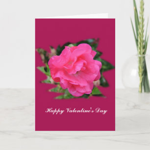 Frohen Valentinstag. Foto Kunst mit rosa Rose. Feiertagskarte
