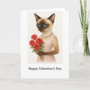 Frohen Valentinstag für Siamese-Katzenliebhaber  Karte