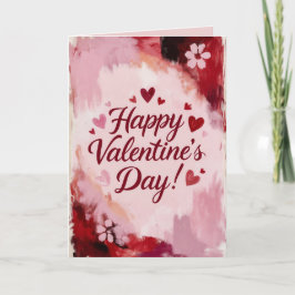 Frohen Valentinstag! Gemalte Pinselstriche Feiertagskarte