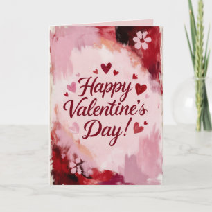 Frohen Valentinstag! Gemalte Pinselstriche Feiertagskarte
