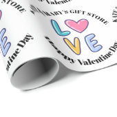Frohen Valentinstag Geschäft Name Geschenkpapier (Rolleneckpunkt)