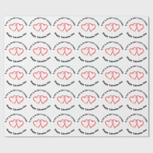 Frohen Valentinstag Geschäft Name  Geschenkpapier (Flach)