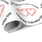 Frohen Valentinstag Geschäft Name  Geschenkpapier (Rolleneckpunkt)
