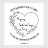 Frohen Valentinstag Geschäft Name Webseite Aufkleber (Blatt)