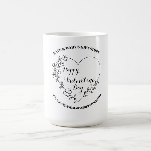 Frohen Valentinstag Geschäft Name Webseite Kaffeetasse (Mittel)