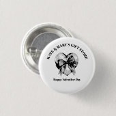 Frohen Valentinstag Geschäftname Button (Vorne & Hinten)