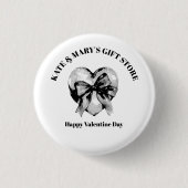 Frohen Valentinstag Geschäftname Button (Vorderseite)