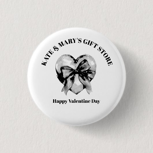 Frohen Valentinstag Geschäftname Button (Vorderseite)
