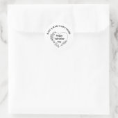 Frohen Valentinstag Geschäftname Runder Aufkleber (Tasche)