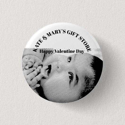Frohen Valentinstag Geschäftsnamen Button (Vorderseite)