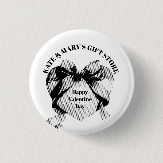 Frohen Valentinstag Geschäftsnamen Button (Vorderseite)