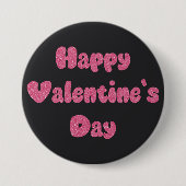 Frohen Valentinstag Glitter Button (Vorderseite)