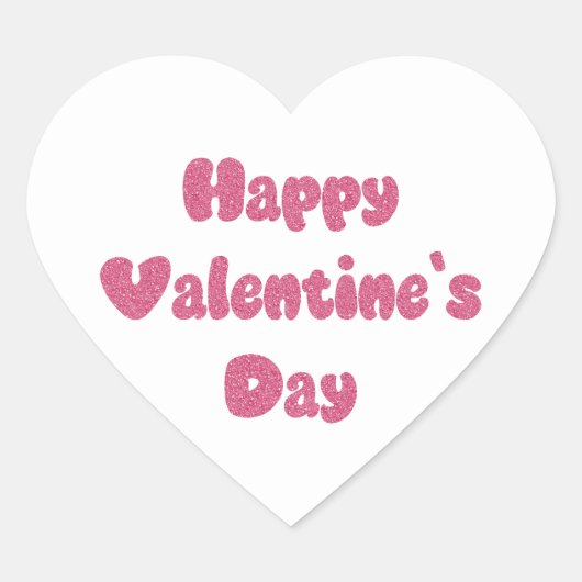 Frohen Valentinstag Glitter Herz-Aufkleber (Vorderseite)