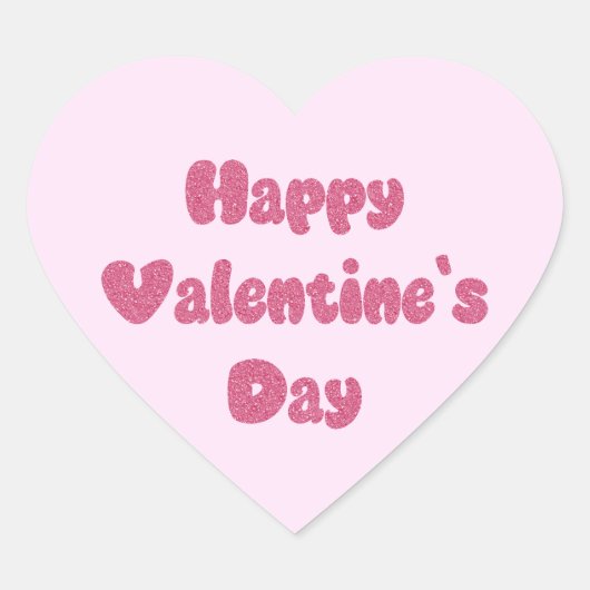 Frohen Valentinstag Glitter Herz-Aufkleber (Vorderseite)