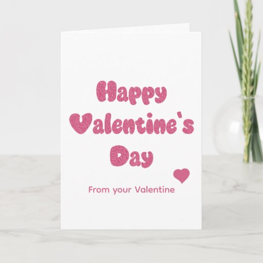 Frohen Valentinstag Glitter Karte (Vorderseite)