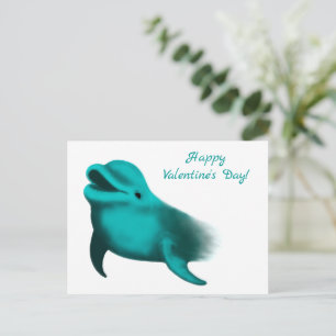 Frohen Valentinstag - Glücklicher Delfin Feiertagspostkarte