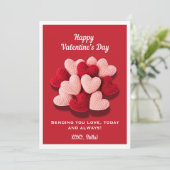 Frohen Valentinstag Häkeln Herz Flachkarte Feiertagskarte (Stehend Vorderseite)