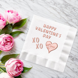 Frohen Valentinstag Herz Kuss Umarmen Servietten Mit Folie