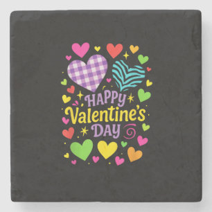 Frohen Valentinstag - Herzen Liebe Steinuntersetzer