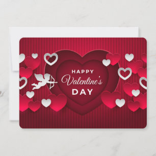 Frohen Valentinstag Herzen und Cupid Feiertagskarte