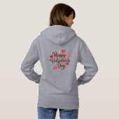Frohen Valentinstag Hoodie (Schwarz voll)