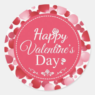Frohen Valentinstag Klassischer runder Aufkleber ❤